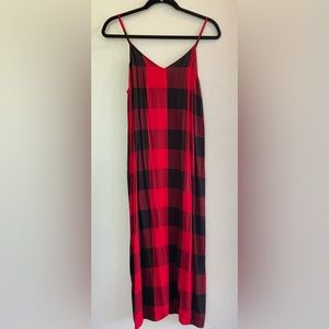Buffalo Plaid Midi Dress Size M